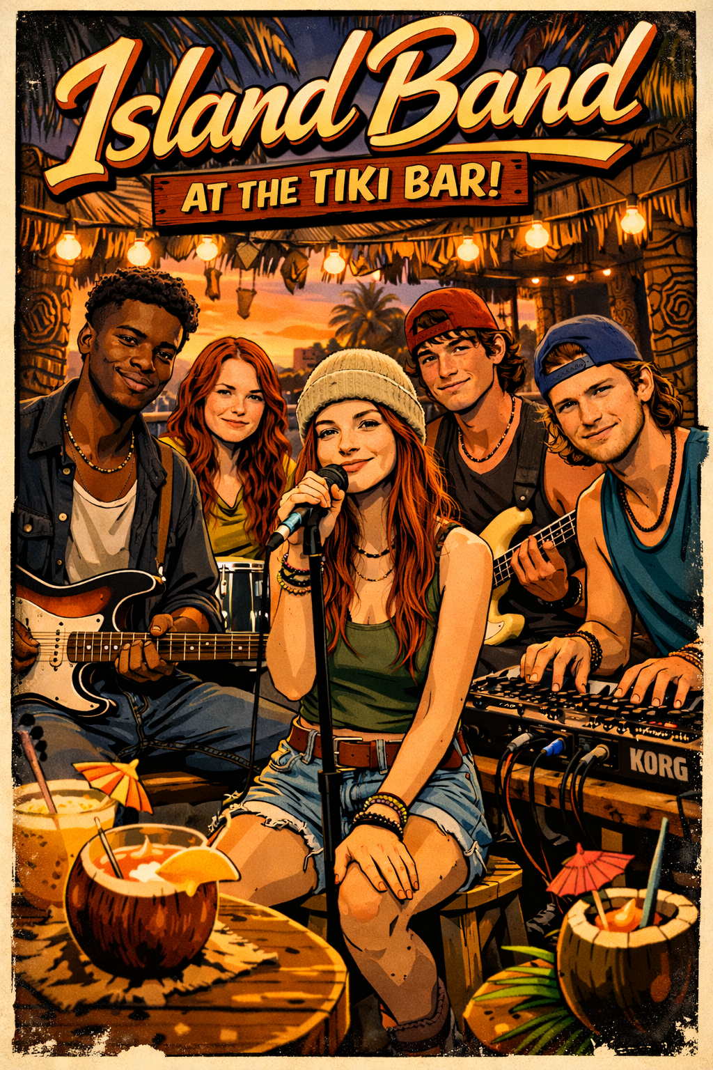island band at tiki bar