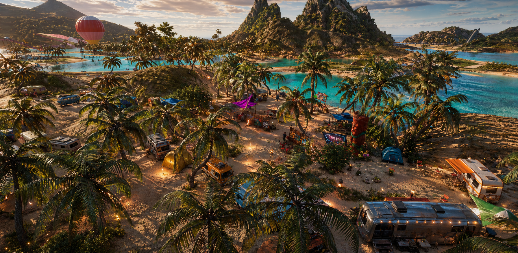 Camping site with Tiki Bar