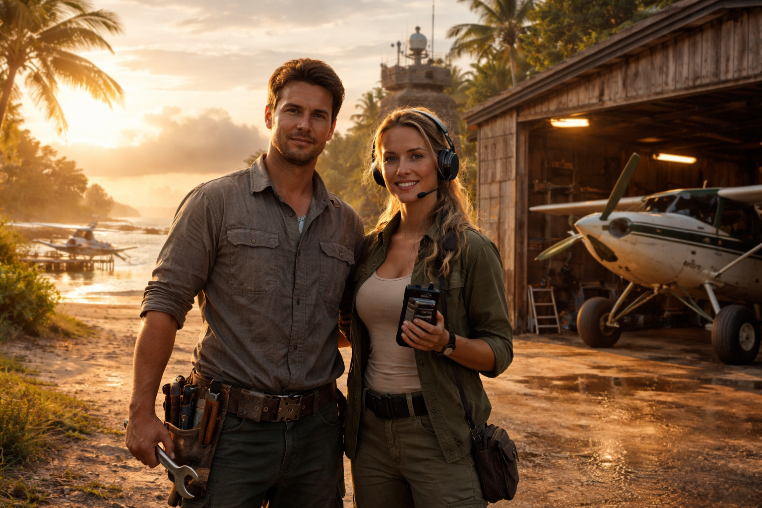 Jack and lila at he island airfield